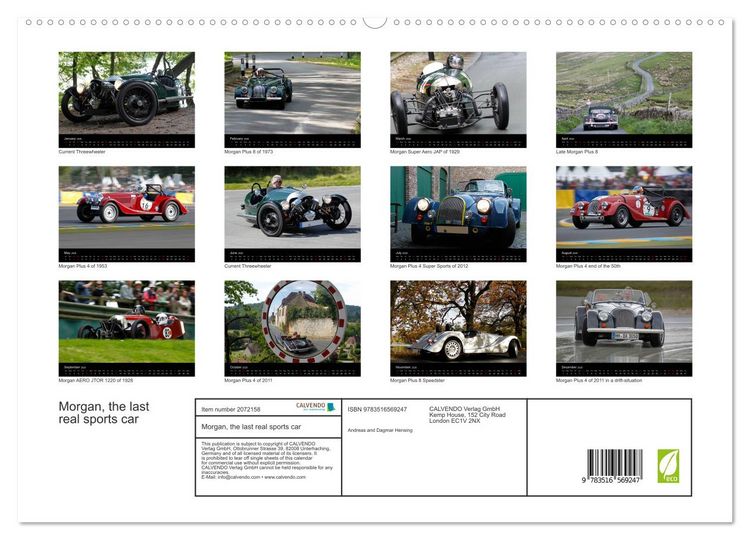 Produktbild: Morgan, the last real sports car (High Quality Premium Wall Calendar 2026 DIN A2 landscape),CALVENDO 12 Month Wall Calendar