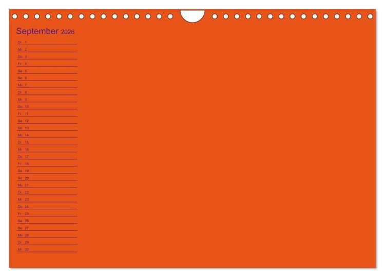 Produktbild: Bastel-Geburtstagskalender orange / Geburtstagskalender (Wandkalender 2026 DIN A4 quer), CALVENDO Monatskalender
