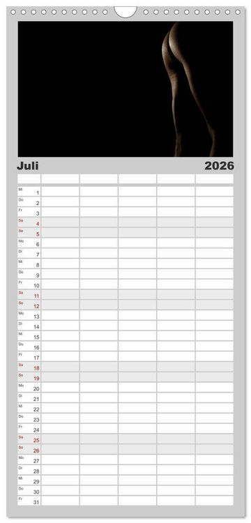 Produktbild: Familienplaner 2026 - M&Auml;NNER - AKTE ZWISCHEN KRAFT UND SINNLICHKEIT mit 5 Spalten (Wandkalender, 21 x 45 cm) CALVENDO