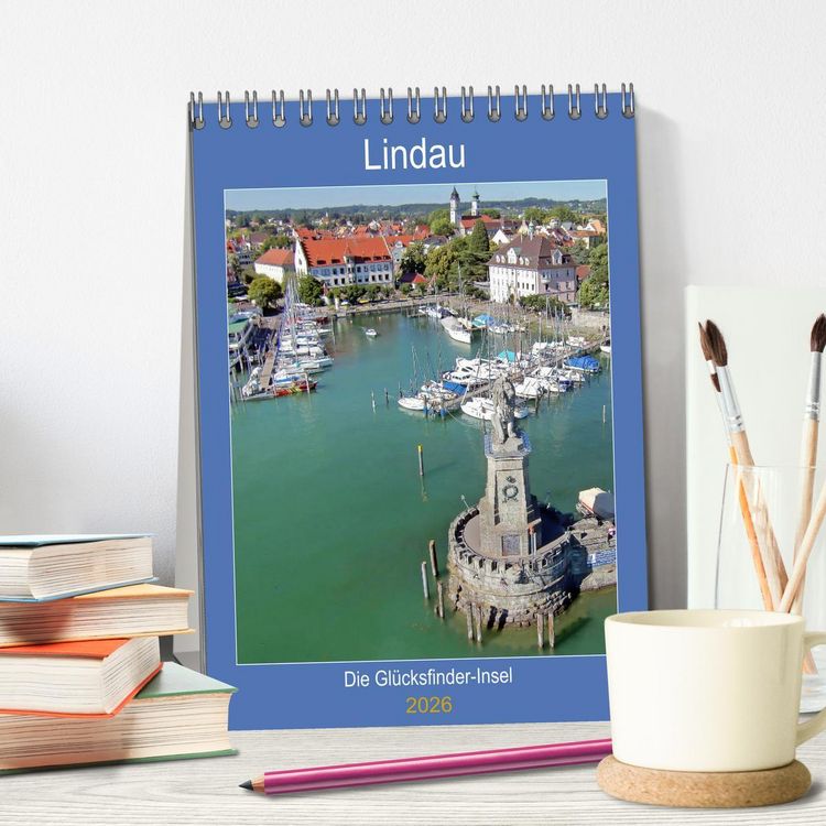 Produktbild: Lindau. Die Gl&uuml;cksfinder-Insel (Tischkalender 2026 DIN A5 hoch), CALVENDO Monatskalender
