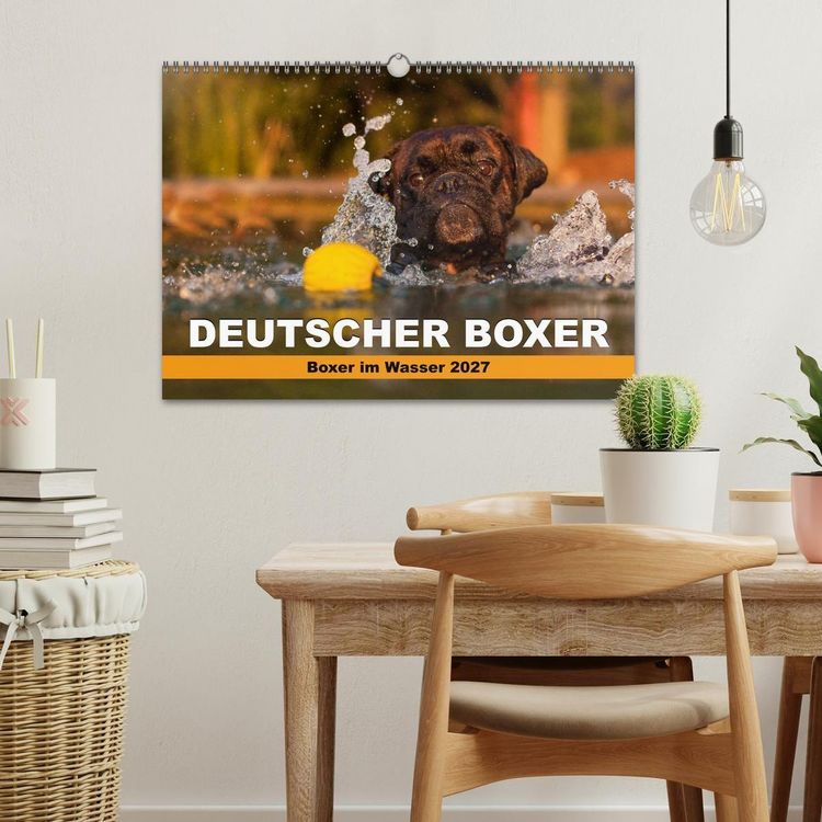 Produktbild: Deutscher Boxer - Boxer im Wasser 2027 (Wandkalender 2027 DIN A3 quer), CALVENDO Monatskalender