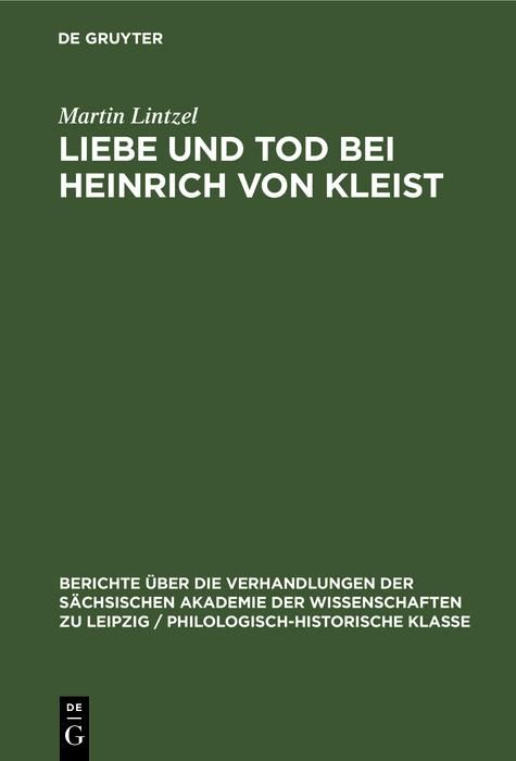 Produktbild: Liebe und Tod bei Heinrich von Kleist