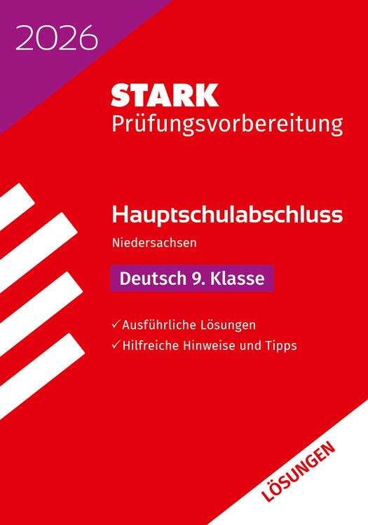 Produktbild: STARK L&ouml;sungen zu Deutsch 9. Klasse - Hauptschulabschluss 2026 Niedersachsen - Pr&uuml;fungsvorbereitung