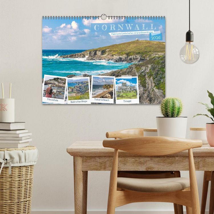 Produktbild: Cornwall - Malerische Landschaften mit grandiosen K&uuml;sten (Wandkalender 2026 DIN A3 quer), CALVENDO Monatskalender