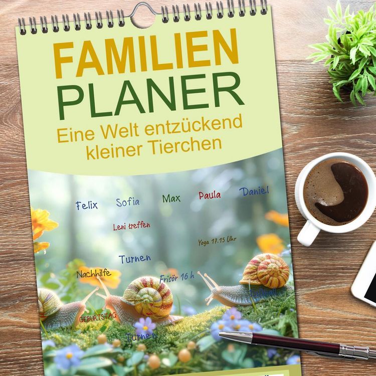 Produktbild: Familienplaner 2026 - Eine Welt entz&uuml;ckend kleiner Tierchen mit 5 Spalten (Wandkalender, 21 x 45 cm) CALVENDO