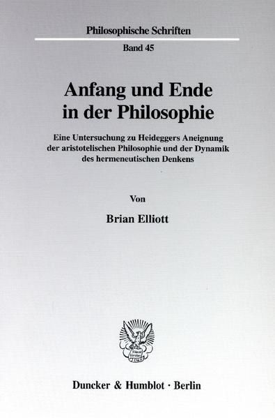 Produktbild: Anfang und Ende in der Philosophie.