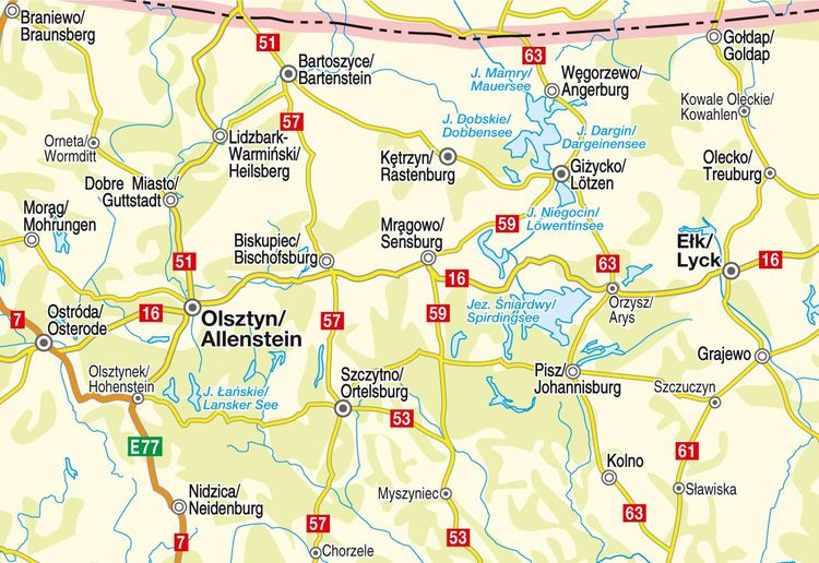 Produktbild: H&ouml;fer Stra&szlig;enkarte PL 010 Polen - S&uuml;dliches Ostpreussen 1:200.000