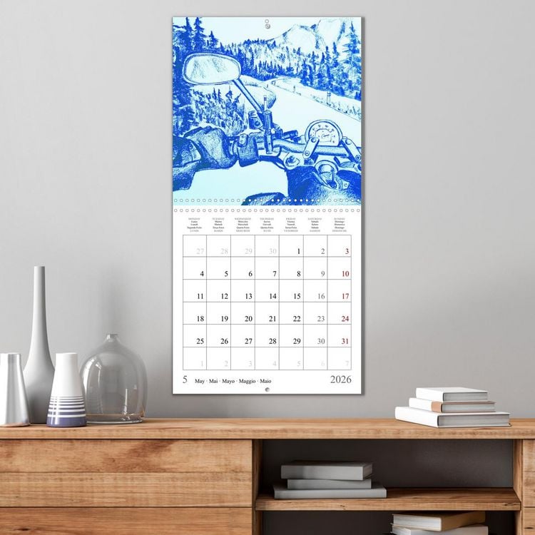 Produktbild: The passion of motorcycling - sketches of freedom (Wall Calendar 2026 12 &times; 12 Inch) CALVENDO 12 Month Wall Calendar