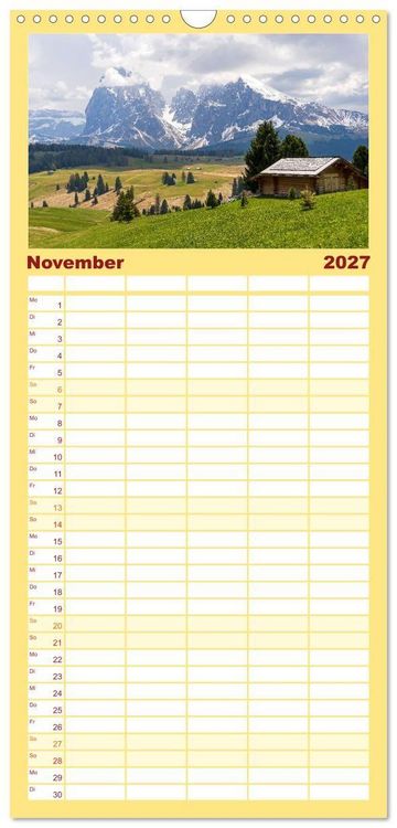 Produktbild: Familienplaner 2027 - S&uuml;dtirol - Von Meran bis zum Pragser Wildsee mit 5 Spalten (Wandkalender, 21 x 45 cm) CALVENDO