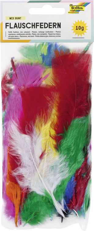 Produktbild: Folia Flauschfedern MIX BUNT 10g farbig sortiert