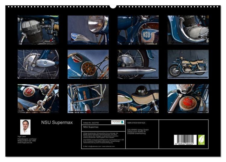 Produktbild: NSU Supermax (hochwertiger Premium Wandkalender 2026 DIN A2 quer), Kunstdruck in Hochglanz