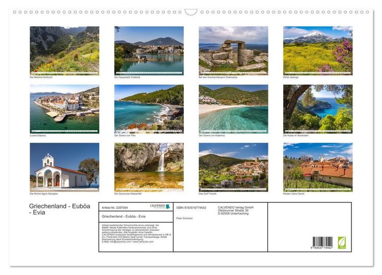 Produktbild: Griechenland - Eub&ouml;a - Evia (Wandkalender 2027 DIN A2 quer), CALVENDO Monatskalender