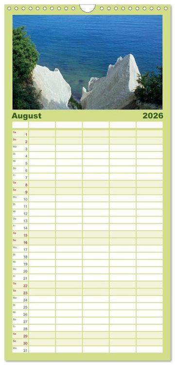 Produktbild: Familienplaner 2026 - Mecklenburg &ndash; Vorpommern, Sch&ouml;nheiten im Land der Ostseek&uuml;ste mit 5 Spalten (Wandkalender, 21 x 45 cm) CALVENDO
