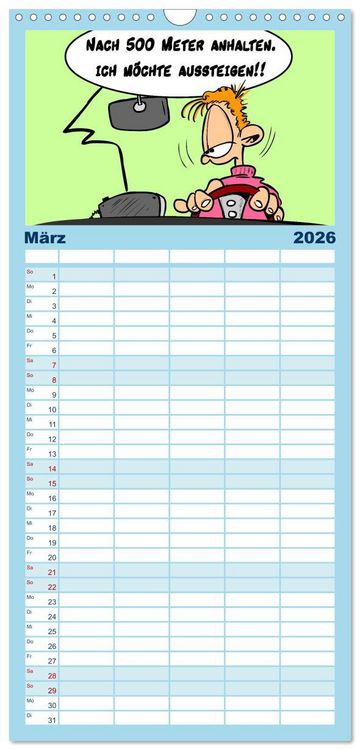 Produktbild: Familienplaner 2026 - Trumix Cartoons - Dumm gelaufen mit 5 Spalten (Wandkalender, 21 x 45 cm) CALVENDO
