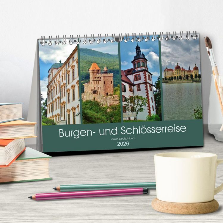 Produktbild: Burgen- und Schl&ouml;sserreise durch Deutschland (Tischkalender 2026 DIN A5 quer), CALVENDO Monatskalender