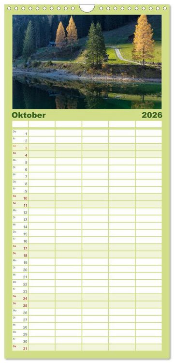 Produktbild: Familienplaner 2026 - Seen - Berge - Salzkammergut mit 5 Spalten (Wandkalender, 21 x 45 cm) CALVENDO