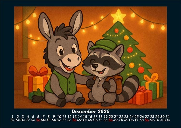 Produktbild: Huf & Rocco Abenteuer durchs Jahr 2026 Fotokalender DIN A5