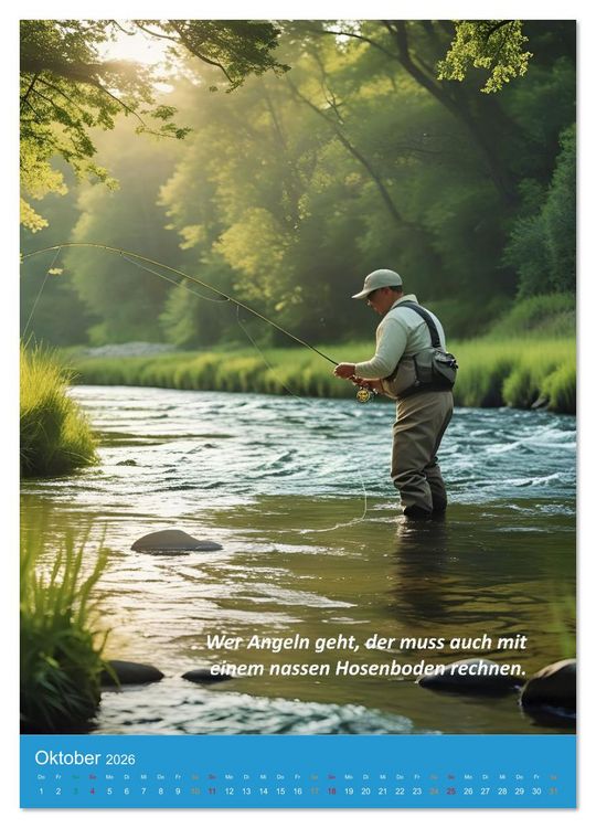 Produktbild: Fliegenfischen am Fluss (Wandkalender 2026 DIN A4 hoch), CALVENDO Monatskalender