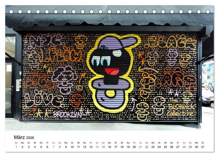 Produktbild: Brooklyn Street Art (Tischkalender 2026 DIN A5 quer), CALVENDO Monatskalender