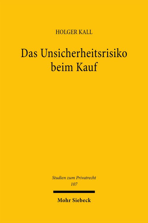 Produktbild: Kall, H: Unsicherheitsrisiko beim Kauf
