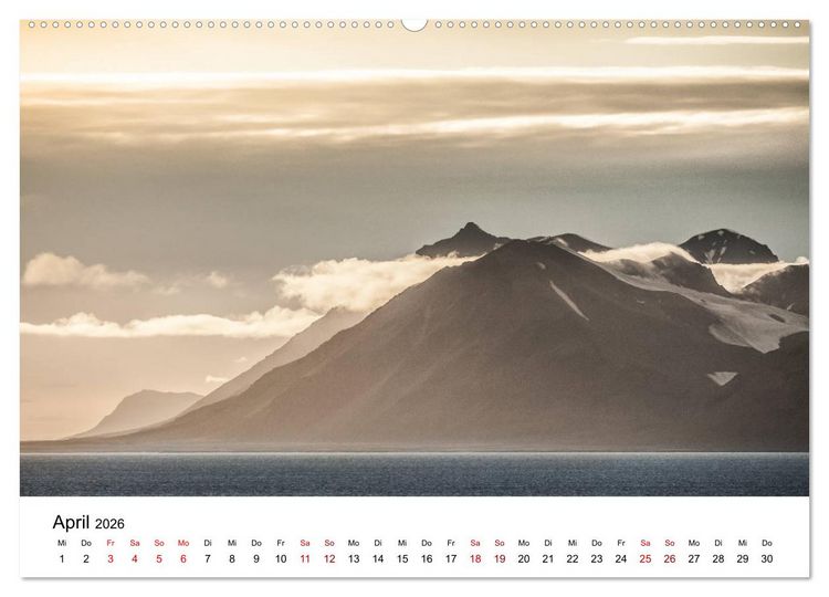 Produktbild: Spitzbergenkalender (Wandkalender 2026 DIN A2 quer), CALVENDO Monatskalender