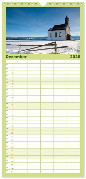 Produktbild: Familienplaner 2026 - Wo das Allg&auml;u am sch&ouml;nsten ist mit 5 Spalten (Wandkalender, 21 x 45 cm) CALVENDO