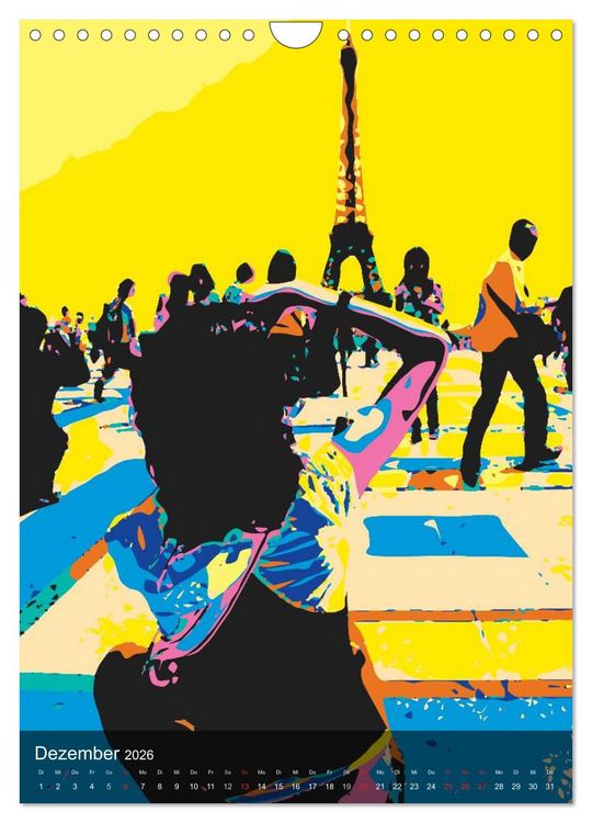 Produktbild: Paris pop-art (Wandkalender 2026 DIN A4 hoch), CALVENDO Monatskalender