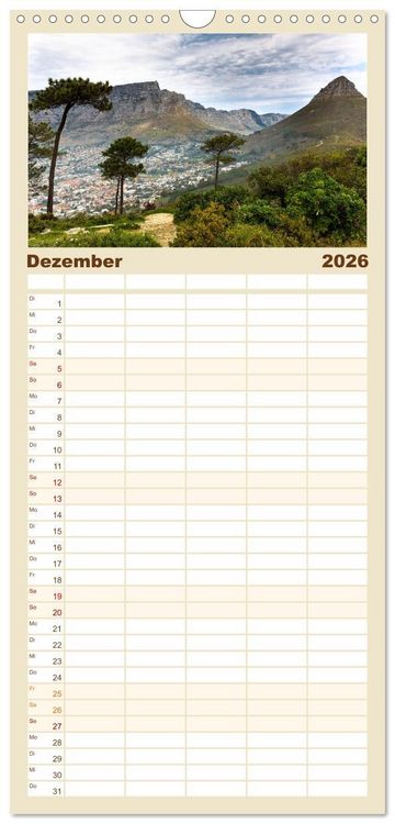 Produktbild: Familienplaner 2026 - S&uuml;dafrika - Garden Route mit 5 Spalten (Wandkalender, 21 x 45 cm) CALVENDO