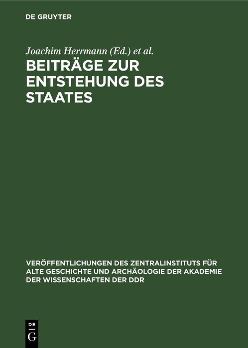 Produktbild: Beitr&auml;ge zur Entstehung des Staates