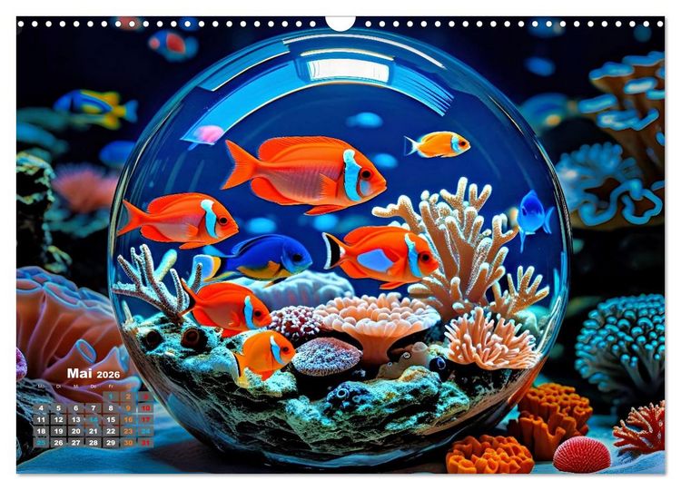 Produktbild: Aquarium in einer Glaskugel (Wandkalender 2026 DIN A3 quer), CALVENDO Monatskalender