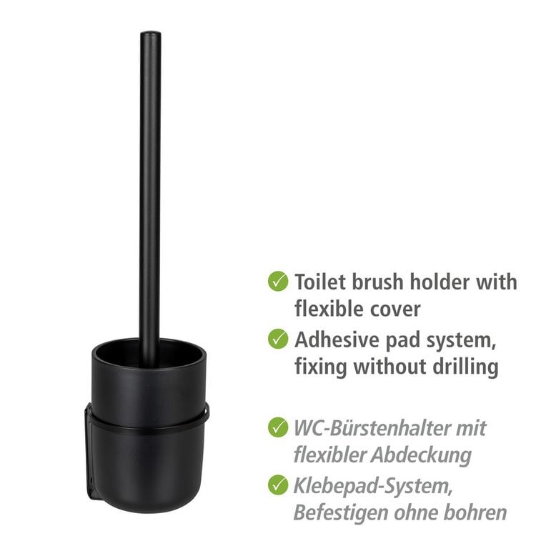 Produktbild: Turbo-Loc&reg; WC-Garnitur Mod. Carpino Schwarz, Befestigen ohne Bohren