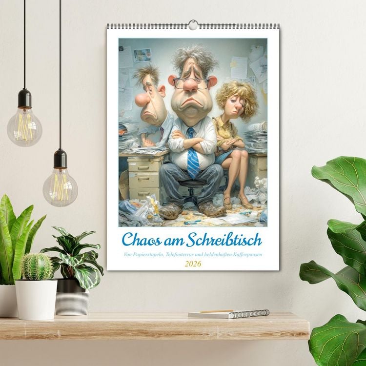 Produktbild: Chaos am Schreibtisch (Wandkalender 2026 DIN A2 hoch), CALVENDO Monatskalender