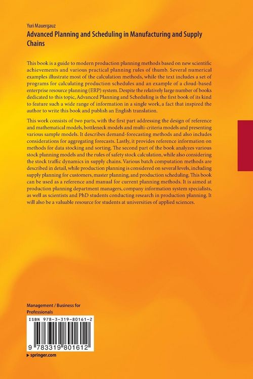 Produktbild: Advanced Planning and Scheduling in Manufacturing and Supply Chains