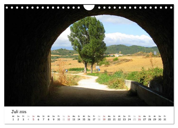 Produktbild: Camino Frances - Jakobsweg (Wandkalender 2026 DIN A4 quer), CALVENDO Monatskalender