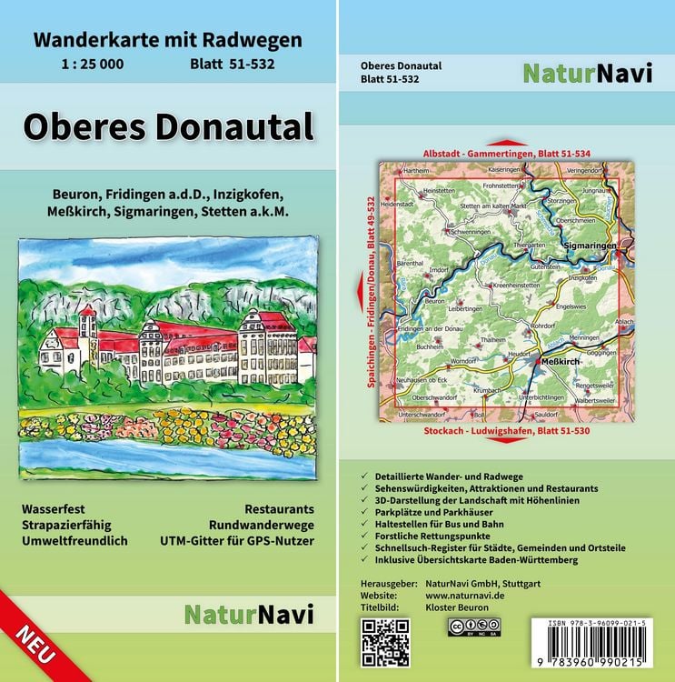 Produktbild: Oberes Donautal 1 : 25 000 Blatt 51-532