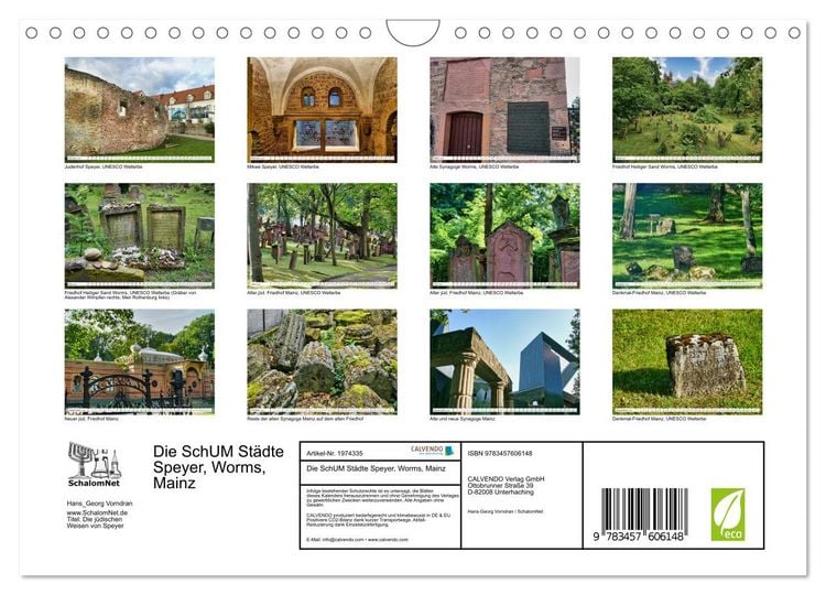 Produktbild: Die SchUM St&auml;dte Speyer, Worms, Mainz (Wandkalender 2026 DIN A4 quer), CALVENDO Monatskalender