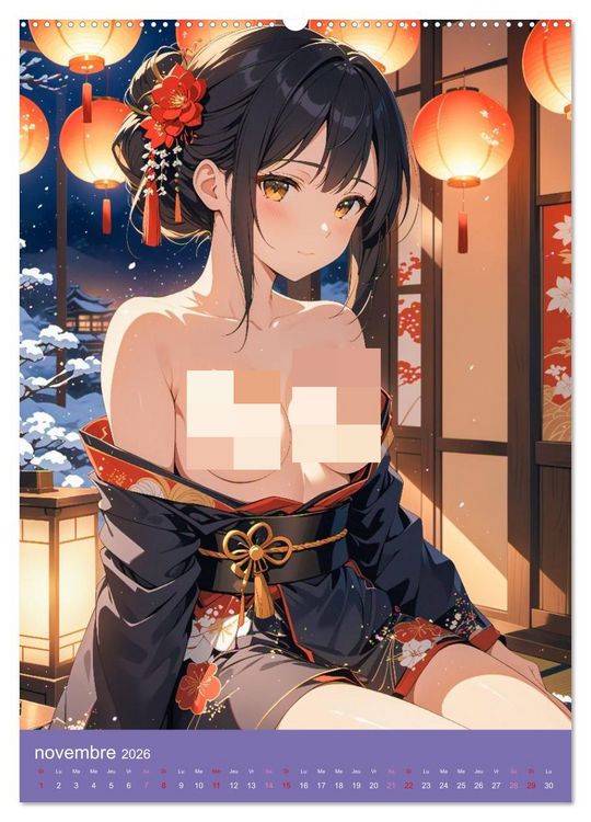 Produktbild: MANGA SENSUEL - Beaut&eacute;s japonaises d&eacute;nud&eacute;es et s&eacute;duisantes (Calendrier mural 2026 DIN A2 horizontal) calendrier de bureau