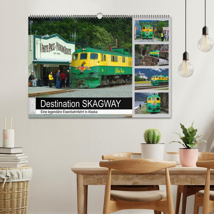 Produktbild: Destination SKAGWAY - Eine legend&auml;re Eisenbahnfahrt in Alaska (Wandkalender 2026 DIN A2 quer), CALVENDO Monatskalender