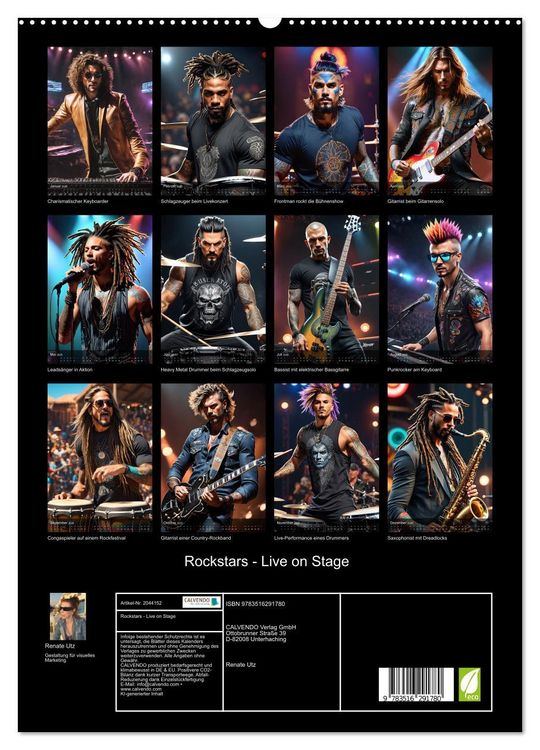 Produktbild: Rockstars - Live on Stage (hochwertiger Premium Wandkalender 2026 DIN A2 hoch), Kunstdruck in Hochglanz