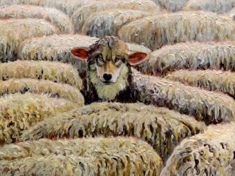 Produktbild: CALVENDO Puzzle Der Wolf im Schafspelz | 1000 Teile Lege-Gr&ouml;&szlig;e 64x48cm Foto-Puzzle f&uuml;r gl&uuml;ckliche Stunden