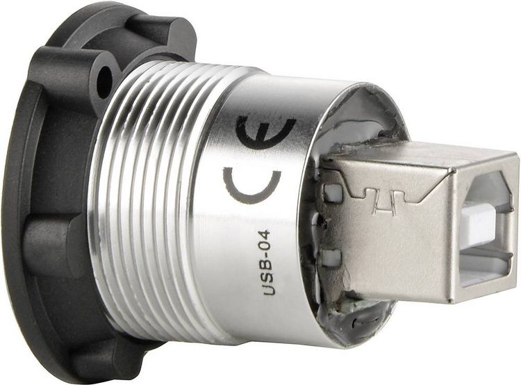 Produktbild: TRU COMPONENTS USB-02 USB-Einbaubuchse 2.0 Buchse, Einbau USB-Buchse Typ A auf USB-Buchse Typ B Inhalt: 1 St.