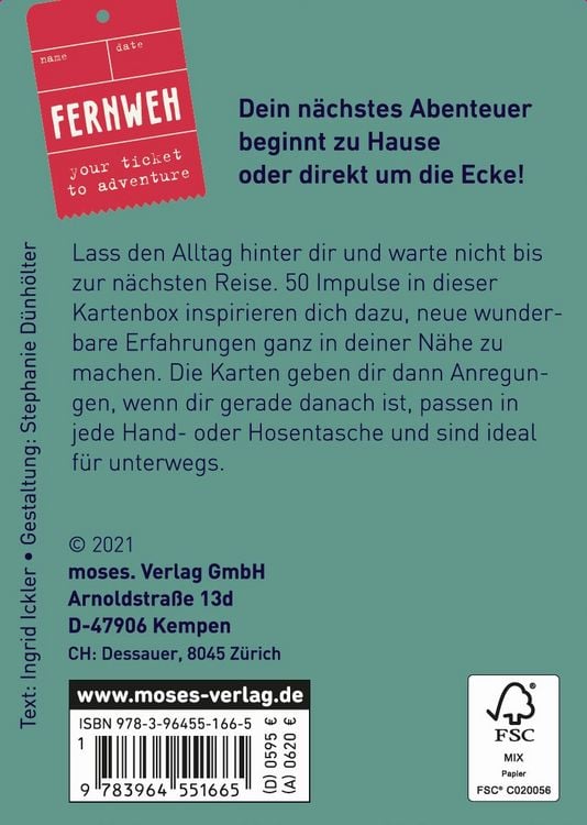 Fernweh Micro-Abenteuer für zu Hause