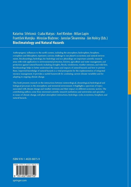 Produktbild: Bioclimatology and Natural Hazards