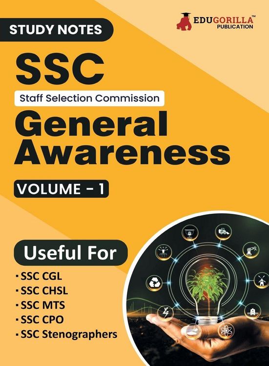 Produktbild: Study Notes for SSC General Awareness (Vol 1) - Topicwise Notes for CGL, CHSL, SSC MTS, CPO and Other SSC Exams with Solved MCQs