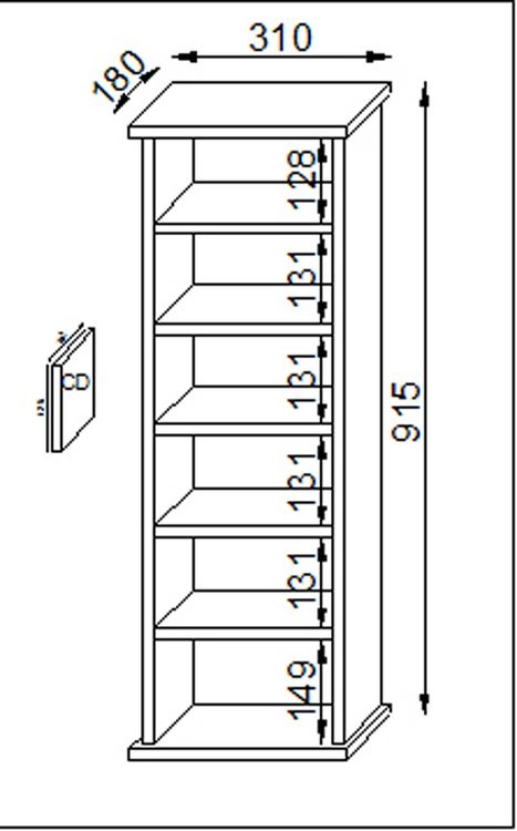 Produktbild: Holz CD DVD Stand Regal Schrank St&auml;nder Vostan
