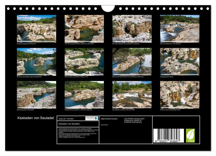 Produktbild: Kaskaden von Sautadet (Wandkalender 2026 DIN A4 quer), CALVENDO Monatskalender