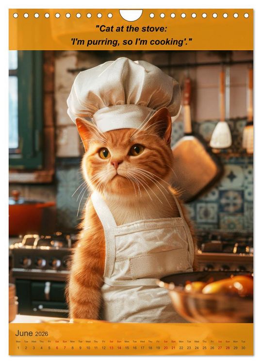 Produktbild: Cooking with animal humor (Wall Calendar 2026 DIN A4 portrait), CALVENDO 12 Month Wall Calendar