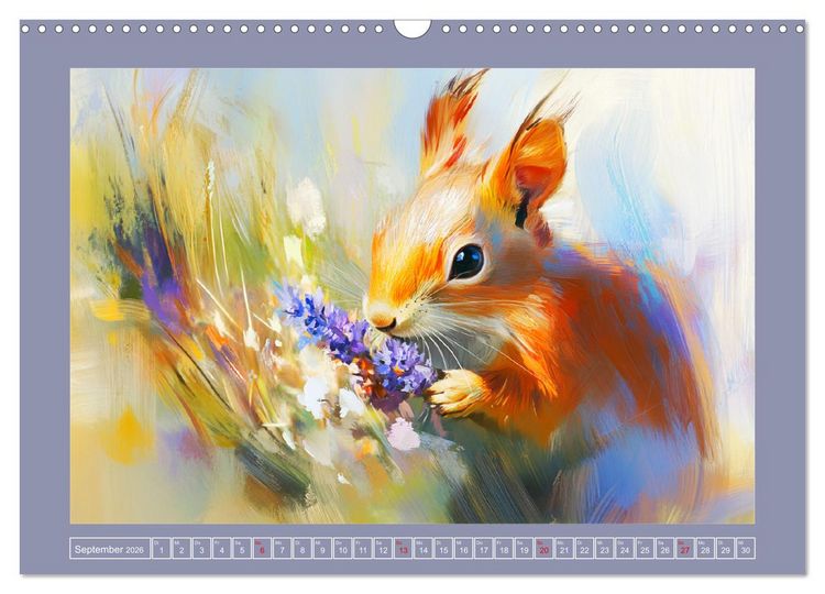 Produktbild: Nagergl&uuml;ck und Bl&uuml;tenzauber. Niedliche Tierchen im romantischen Stil (Wandkalender 2026 DIN A3 quer), CALVENDO Monatskalender