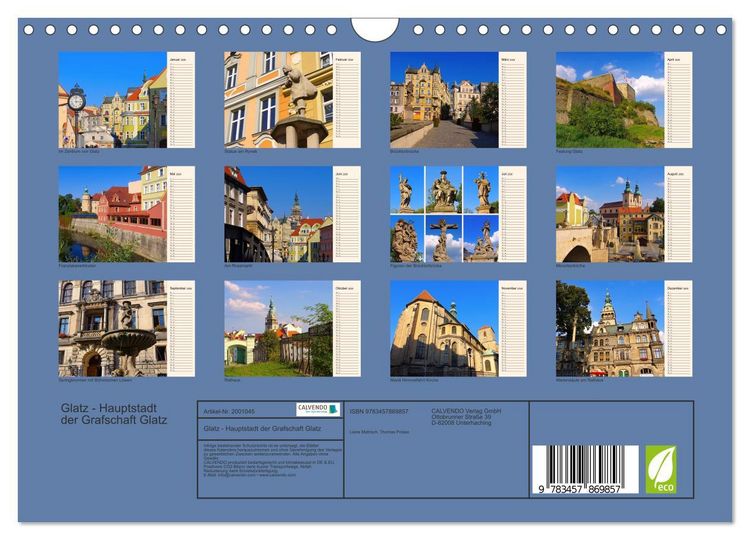 Produktbild: Glatz - Hauptstadt der Grafschaft Glatz (Wandkalender 2026 DIN A4 quer), CALVENDO Monatskalender