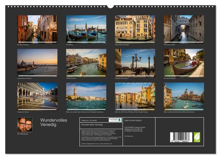 Produktbild: Wundervolles Venedig (hochwertiger Premium Wandkalender 2026 DIN A2 quer), Kunstdruck in Hochglanz